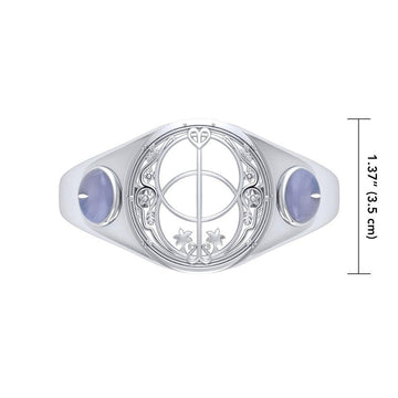 Chalice Well Silver Cuff Bracelet with Gems TBA003 - Jewelry